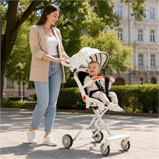 Cărucior pentru copii potrivit de la 6+ luni Alb