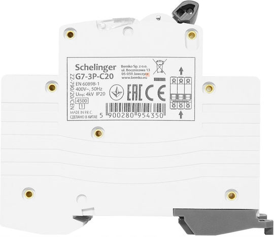 Bemko Dreipoliger Elektrische Schaltpaneel-Druckknopfschalter 20A