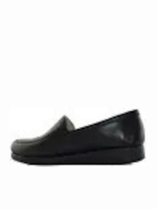 Leder Damen Mokassins in Schwarz Farbe