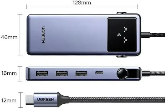 Ugreen CM888 USB-C Docking Station with HDMI 4K PD Ethernet Gray