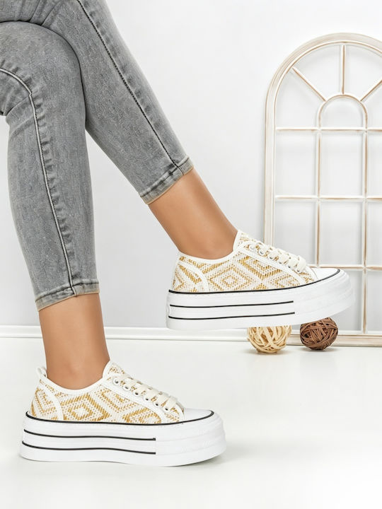 Adidași Flatforms Pentru Femei Albi