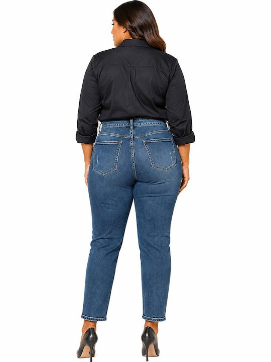 Pantaloni jeans de damă cu talie înaltă în croială Relaxed