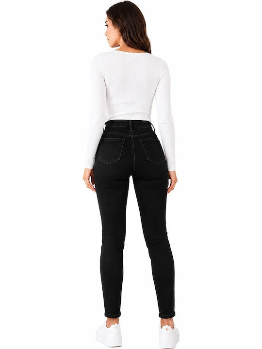 High Rise Women's Jean Pants in Skinny Fit Black