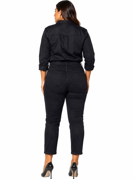 Pantaloni Jean Dama High Rise Skinny Negru