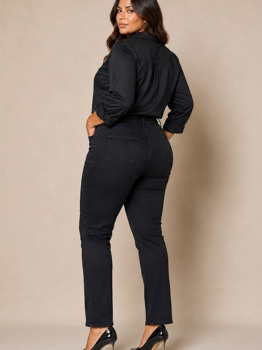 Pantaloni Jean Dama High Rise Skinny Negru