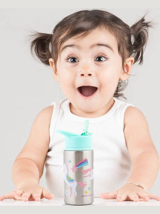 Stephen Joseph School Set Unicorn 26.6 x 8.8 x 35.5cm + Stainless Steel Water Bottle Flip Top