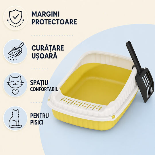 Toaletă pentru Pisici Galbenă