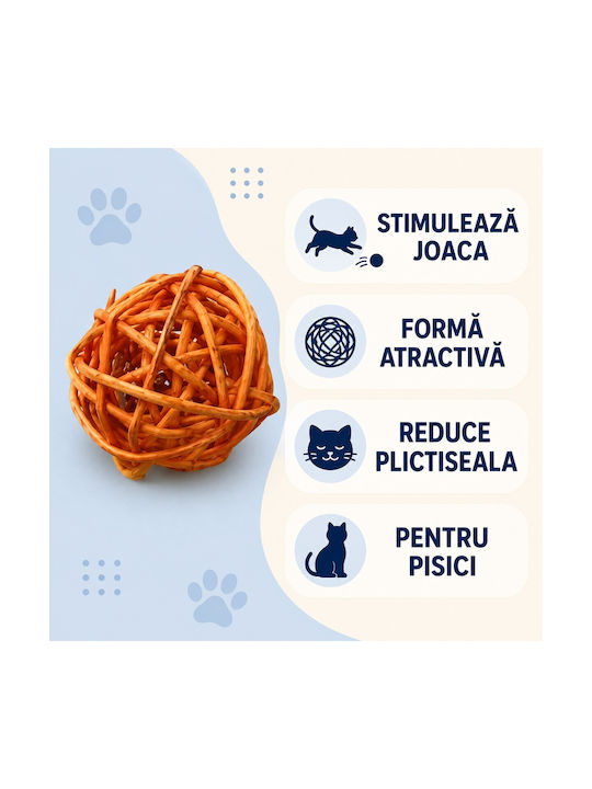 Jucărie Glob Împletit Pentru Pisici Maro