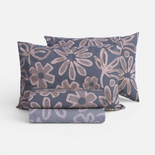 Nef-Nef Homeware Harmony Σετ Σεντόνια Διπλά 200x270εκ. Bordo (4τμχ)