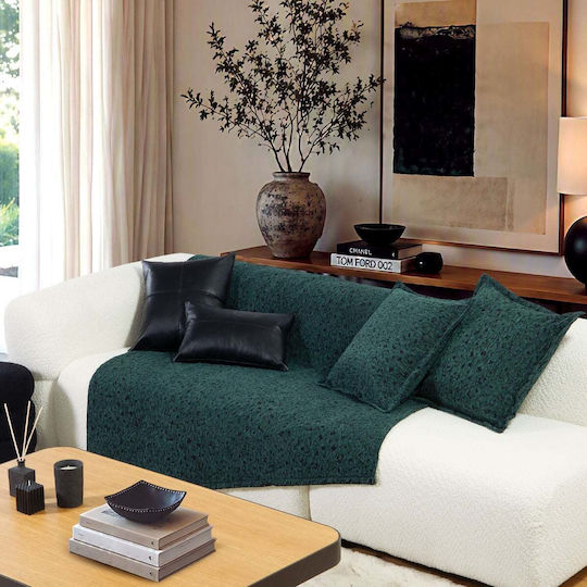 Nef-Nef Homeware Леопард Фотьойл Throw Шенил 170x180см Сив