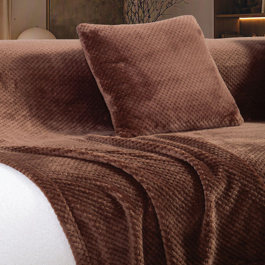 Nef-Nef Homeware Edinber Покривка За Двуместен Диван Жакард 180x250см Кафяв