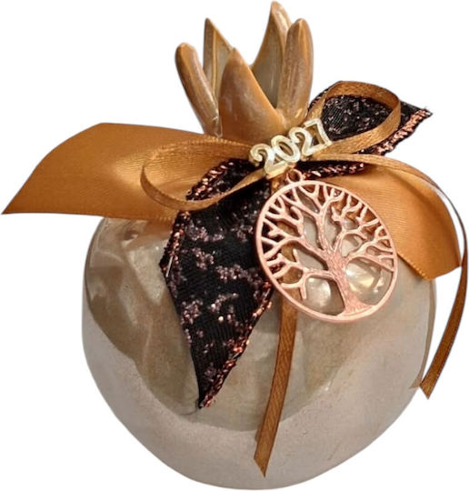 Kalliopi Silver New Year's Lucky Charm Pomegranate Rose Gold Ceramic 2027 10x12cm