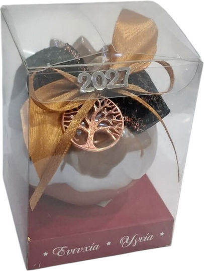 Kalliopi Silver Talismane Norocoase De Anul Nou Rodie Maro Ceramică 2027 7x7cm