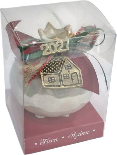 Kalliopi Silver Talismane Norocoase De Anul Nou Rodie Maro Ceramică 2027 7x7cm