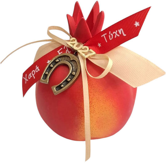 Kalliopi Silver Neujahrs Glücksbringer Granatapfel Rot Keramik 2027 10x12cm
