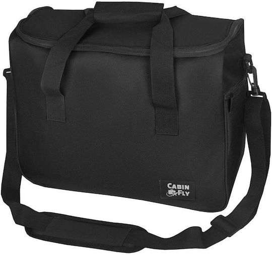 CabinFly Geantă Voiaj Neagră cu Roți din Țesătură L40xL20xÎ30cm