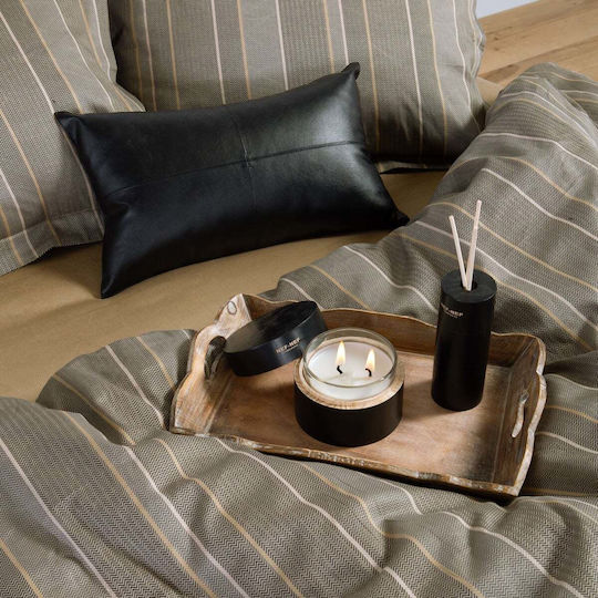 Nef-Nef Homeware Cotton Duvet Cover Set 240x230cm Super King with 2 Pillowcases Draft Olive/Grey