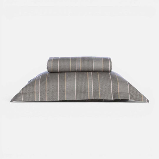 Nef-Nef Homeware Cotton Duvet Cover Set 240x230cm Super King with 2 Pillowcases Draft Olive/Grey
