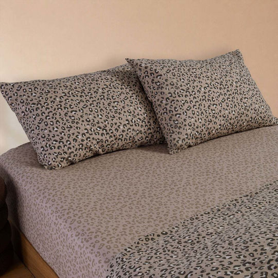 Nef-Nef Homeware Подредба Плик за завивка 100% памук 170x240cm Единичен с Калъфка за възглавница Бежов