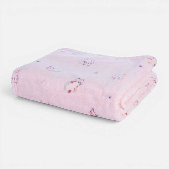 Nef-Nef Homeware Κουβέρτα Αγκαλιάς & Λίκνου Cats Are Perfect Fleece Ροζ 75x110εκ.