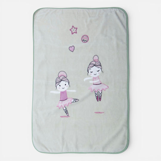 Nef-Nef Homeware Одеяло За Детско Легло Ballerine World Флийс Зелено 100x140см