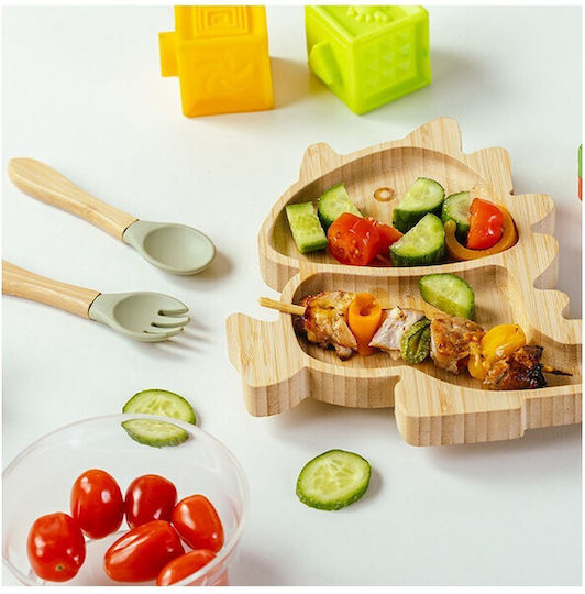 Nava Nava Baby- und Kinder-Essgeschirr aus Bamboo mit Rutschfester Basis 3er Set