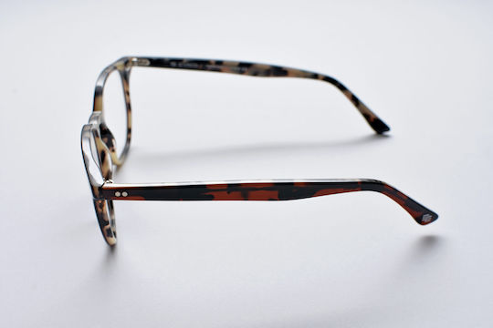 El Greco 9293 C4 Unisex Acetate Round Brown Tortoise Prescription Eyeglass Frames