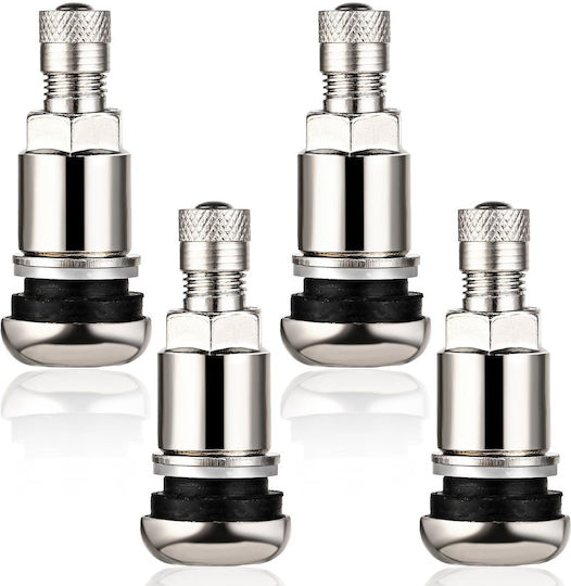 Set 4 Capace de supapă metalice Premium pentru autoturisme și vehicule utilitare