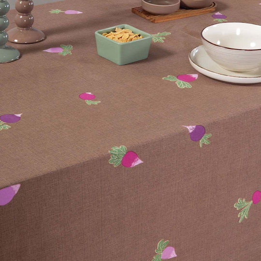 Nef-Nef Homeware Cotton Stain Resistant Tablecloth Radish Brown 140x240cm
