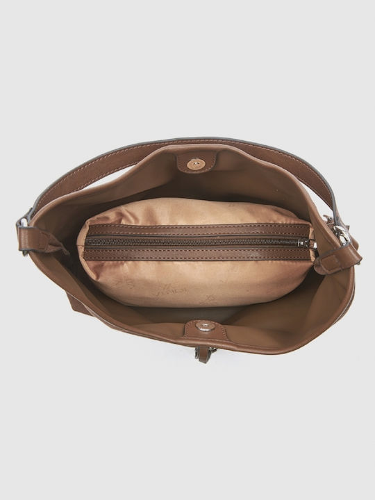 Women's Shoulder Bag Suede with Fringes Brown