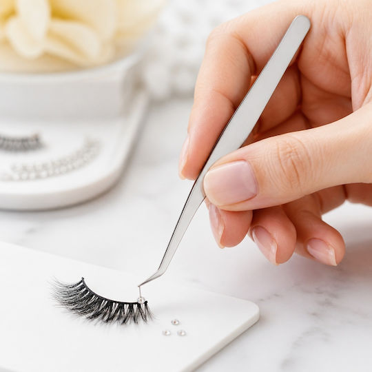 Dancing Swan A8 Professional Isolation Tweezers Eyelash Extensions – Precision Curved Tip