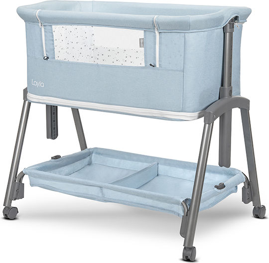 Lorelli Baby Cradle with Mattress and Wheels Blue