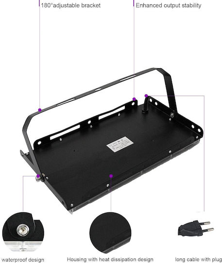Set 2 Proiectoare UV LED 300W IP66 395nm Lumină Neagră 395 Nm IP66 Rezistent la Apă SMD 2835 Unghi 120° Carcasă din Aluminiu Suport Reglabil 360° Petreceri Cluburi Discoteci Baruri Evenimente Lumină UV Violetă