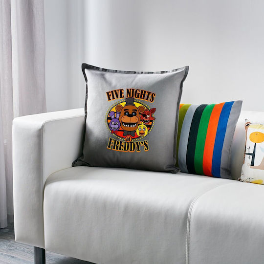 Five Nights At Freddy's Kids Throw Pillow Grey 100% Cotton Includes Filling 50x50cm