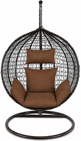Perna Swing Cushion De Grădină Cu Spătar Maro 90x100cm