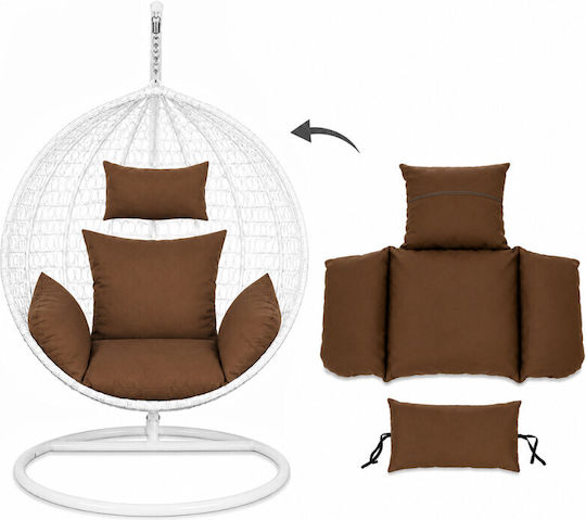 Perna Swing Cushion De Grădină Cu Spătar Maro 90x100cm