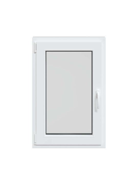 vidaXL Hinged Window PVC Risor W60xH80cm