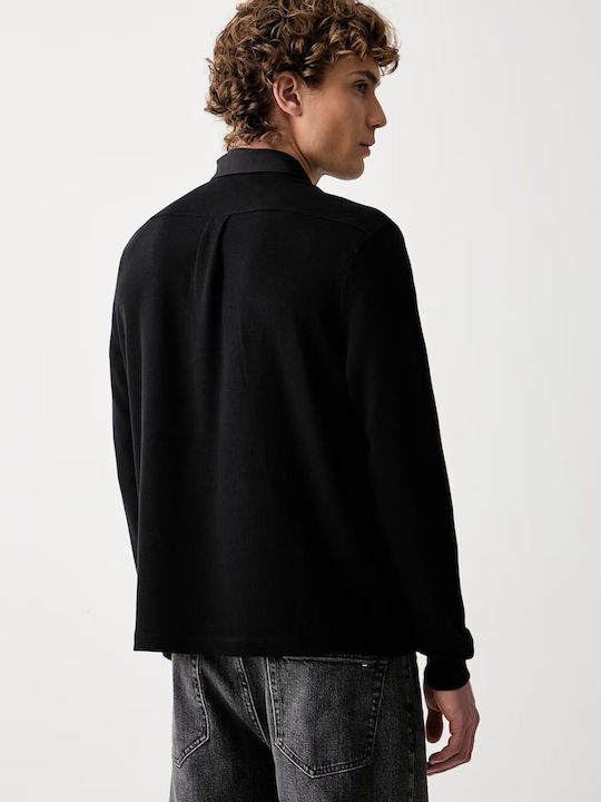 Polo Long Sleeve Black Blouse