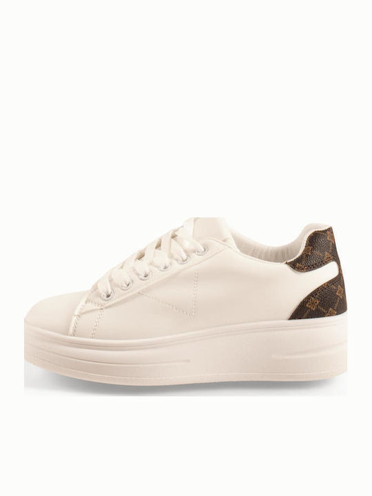 Adidași Flatforms Pentru Femei Albi