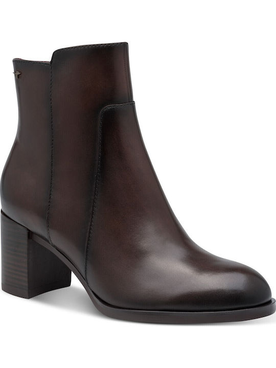 Leder Damen Stiefeletten Braun