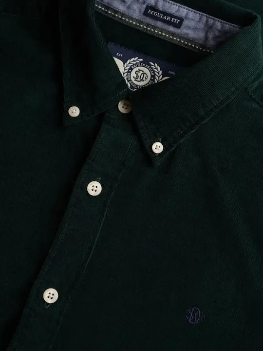 Classic Long Sleeve Corduroy Shirt in Regular Fit Eagle Green