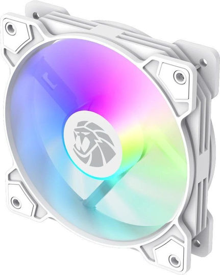 GameMax FN12A-S5 Вентилатор за кутия 120mm (1600rpm / 41cfm) с RGB Осветление и Свързване 3-Pin / 4-Pin PWM Бял
