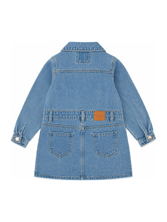 Rochie de fete din denim albastră