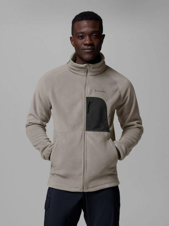 Men's Fleece Jacket Fleece Ecru Black