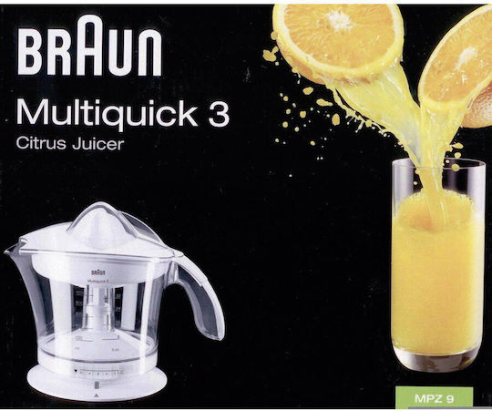 Braun Multiquick 3 MPZ9 Електрически Цитрус Преса 20W с Капацитет 1л Бял