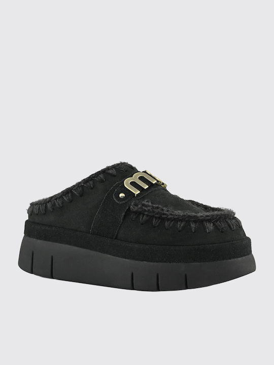 Bounce Suede Σαμπό Γυναικείες Παντόφλες Μαύρες