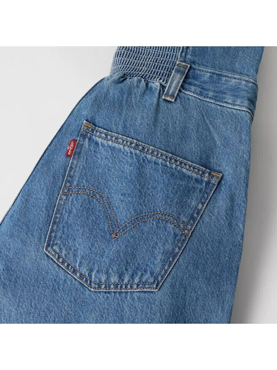 Damen Denim Ärmellose Jumpsuit Blau
