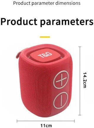 T&G TG-486 Bluetooth Speaker 15W with Battery Life up to 2 Hours Red