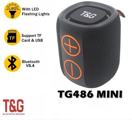 T&G TG-486 Bluetooth Speaker 15W with Battery Life up to 2 Hours Black