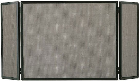 Zogometal Metallic Fireplace Screen with 3 Panels 60x20x50cm Cream Patina Gold